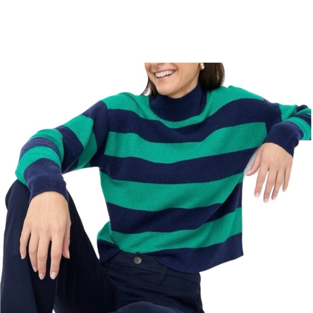 Striped Green and Black Women's Sweater